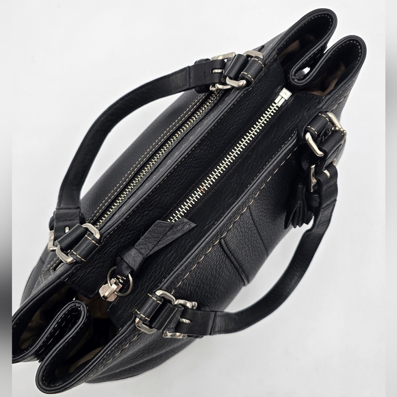 🌻VINTAGE!🌻Coach Y2K Hampton Luxury Tassel Satchel + Shoulder Chain Strap,Black - Picture 9 of 16